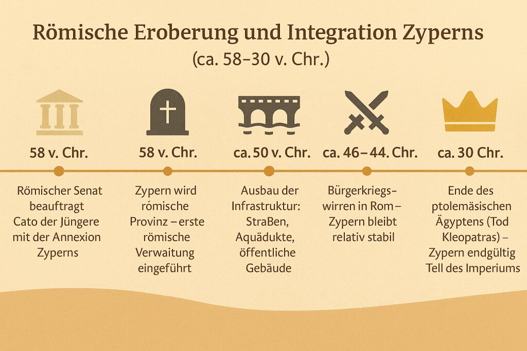 Zeitleiste: Römische Eroberung Zyperns
