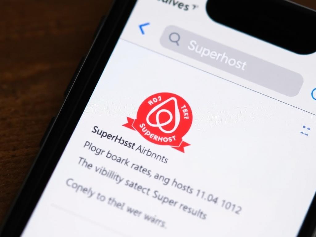 Airbnb Superhost-Badge auf einem Smartphone-Display