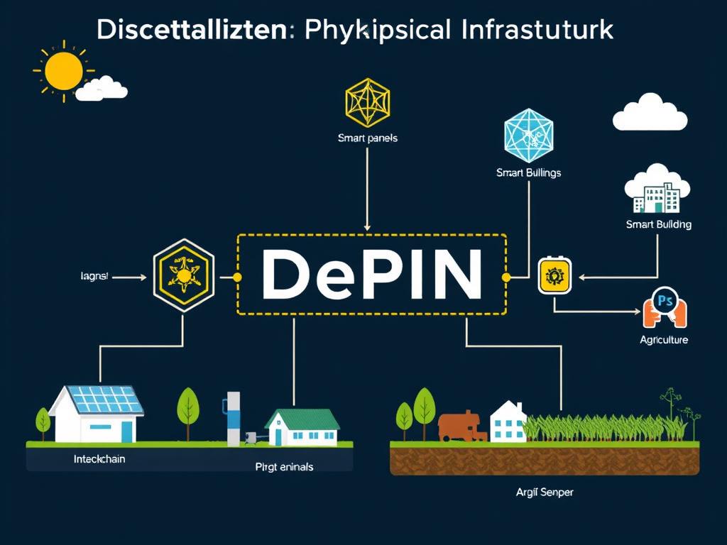 DePIN-Netzwerk mit vernetzten IoT-Sensoren und dezentraler Infrastruktur DePIN-Netzwerk mit vernetzten IoT-Sensoren und dezentraler Infrastruktur