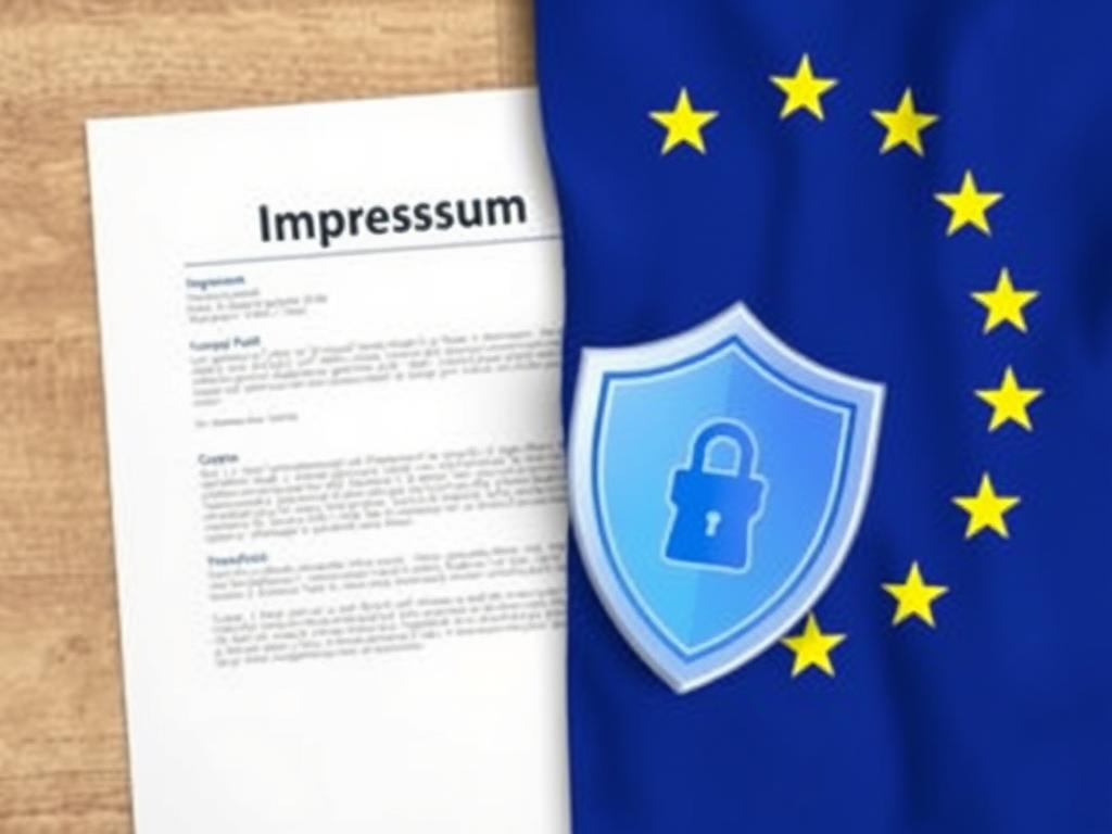 Impressum Mieten Zypern Dokumente mit EU-Flagge symbolisieren rechtliche Sicherheit