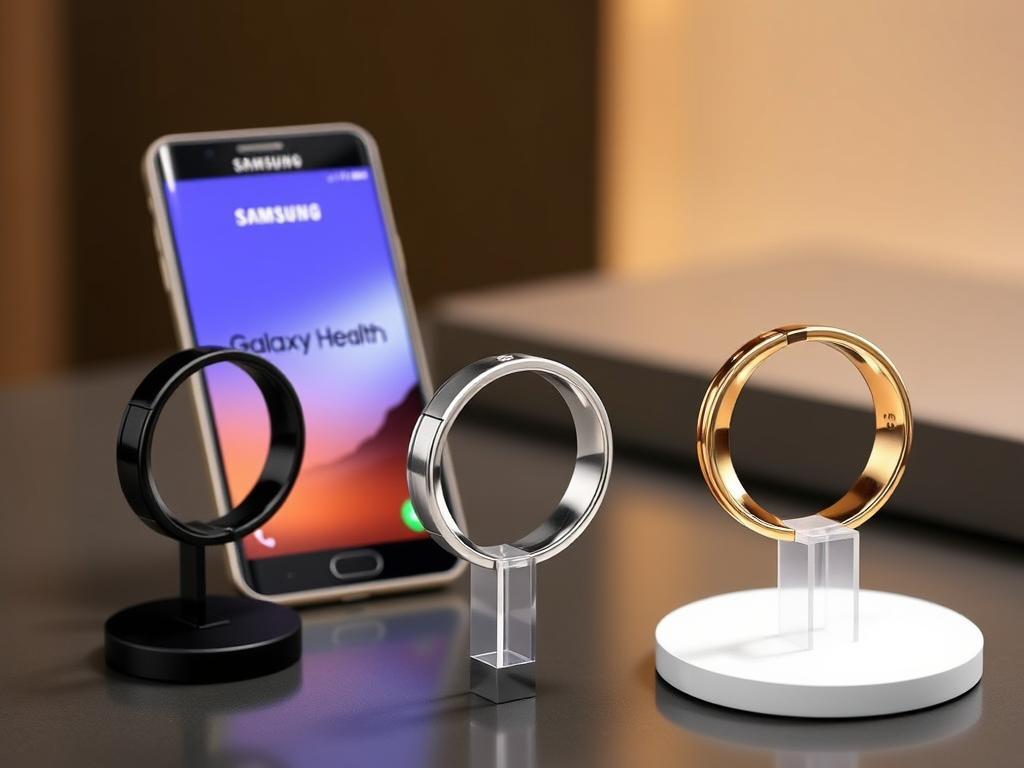 Samsung Galaxy Ring in drei Farbvarianten im Smart Ring Test 2025 Samsung Galaxy Ring in drei Farbvarianten im Smart Ring Test 2025