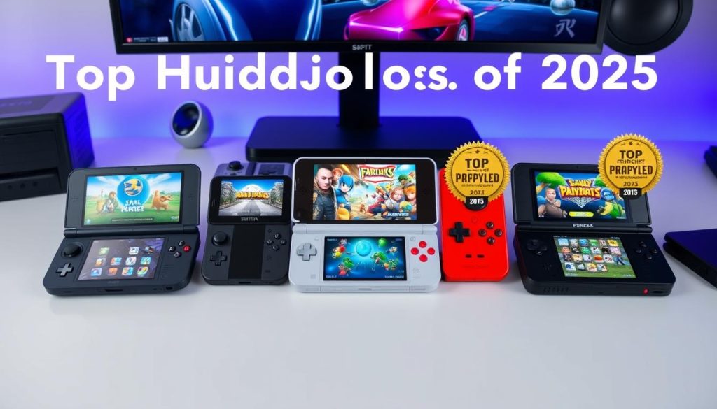 Die besten Handheld Gaming Konsolen 2025 nebeneinander Die besten Handheld Gaming Konsolen 2025 nebeneinander