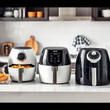 Verschiedene Airfryer Modelle 2025 in einer modernen Küche aufgestellt