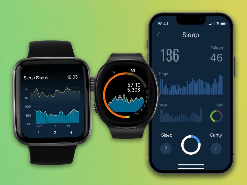 Detaillierte Schlafanalyse auf einer Smartwatch-App