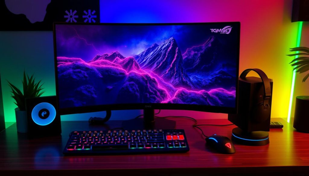 Gaming-Setup mit Curved-Monitor für optimales Spielerlebnis Gaming-Setup mit Curved-Monitor für optimales Spielerlebnis