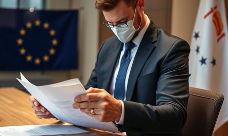 Geschäftsmann betrachtet diskrete Unternehmensstrukturen für anonyme Firmengründung Zypern