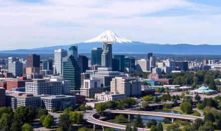 Skyline von Portland, Oregon - idealer Standort für Ihre Firma gründen in Oregon