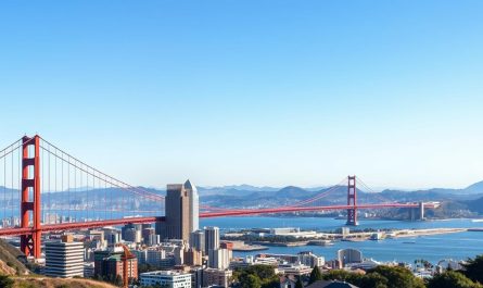 Skyline von San Francisco mit Golden Gate Bridge - Firma gründen in Kalifornien