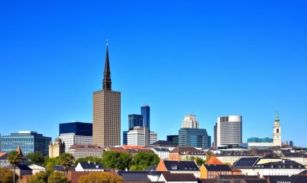 Skyline von Tallinn, Estland mit modernen Geschäftsgebäuden und historischer Altstadt