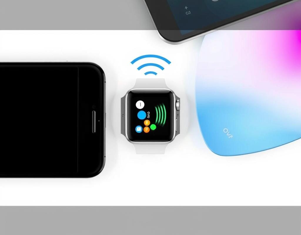 Smartphone verbunden mit einer Smartwatch zeigt Kompatibilität zwischen iPhone und Android