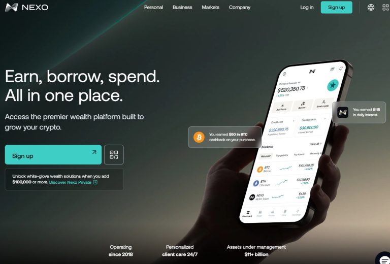 NEXO – Crypto Börse mit Debit Carte und Credit gewährung