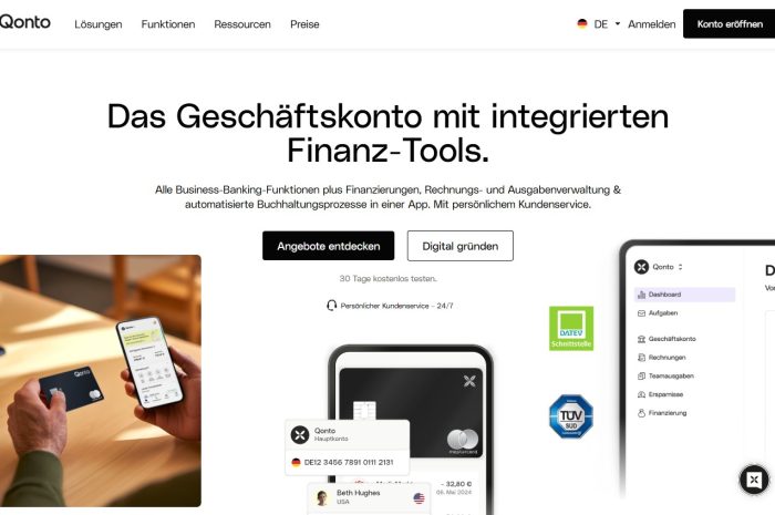 Qonto — franko-europäischer Business-Account, stark für SMEs und Gründer.