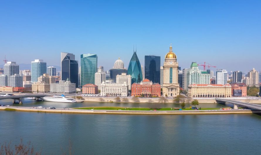 Skyline von Belgrad, Serbien - Wirtschaftszentrum für Unternehmensgründung