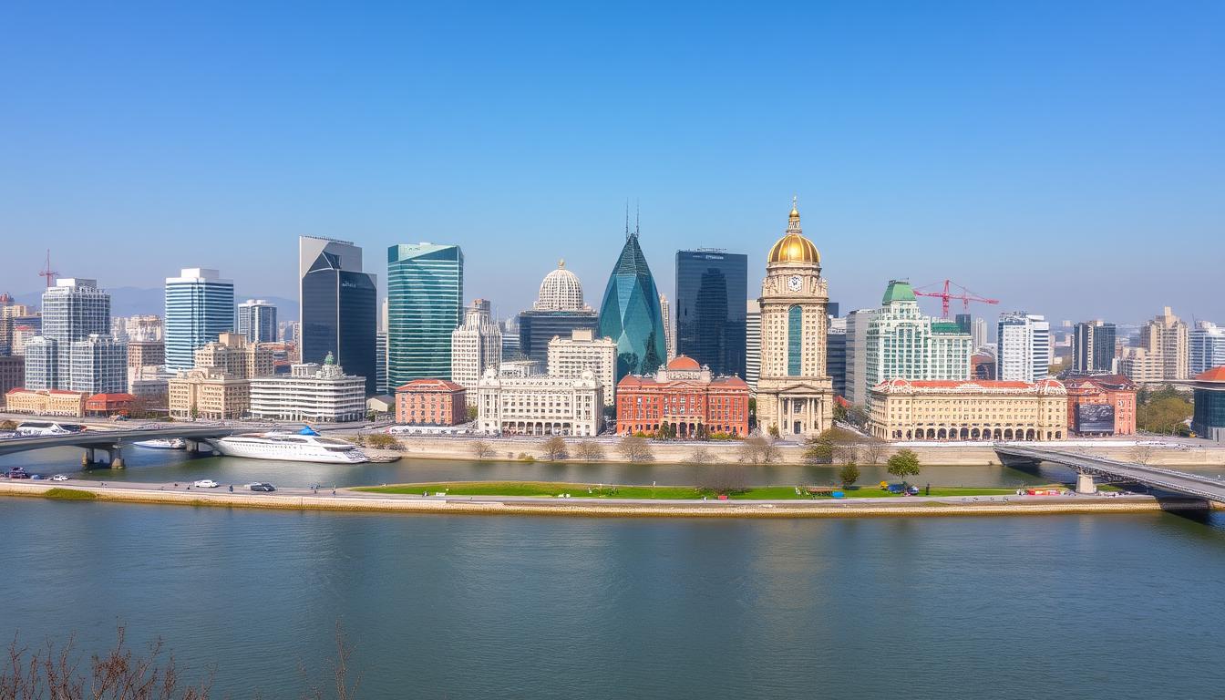 Skyline von Belgrad, Serbien - Wirtschaftszentrum für Unternehmensgründung