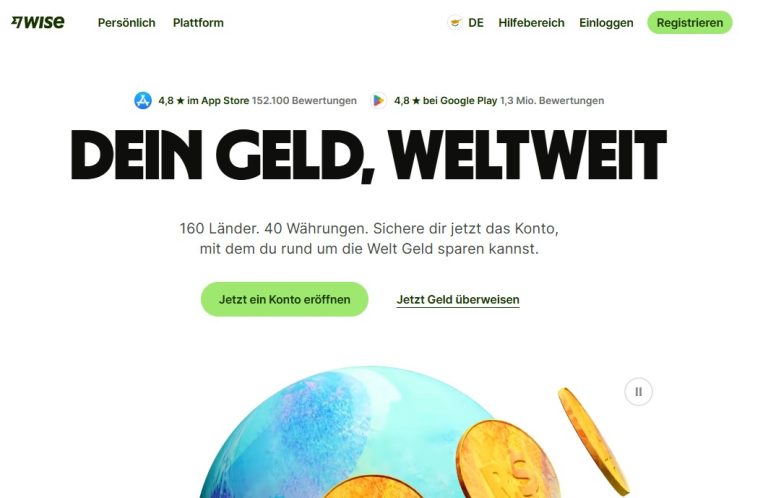 Wise (früher TransferWise) — sehr günstige FX, Multi-Currency-Balance mit lokalen Kontodaten (EUR/GBP/USD etc.), sehr transparentes Gebührenmodell