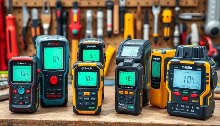 Verschiedene Laser-Entfernungsmesser für den professionellen Einsatz im Handwerk und bei DIY-Projekten