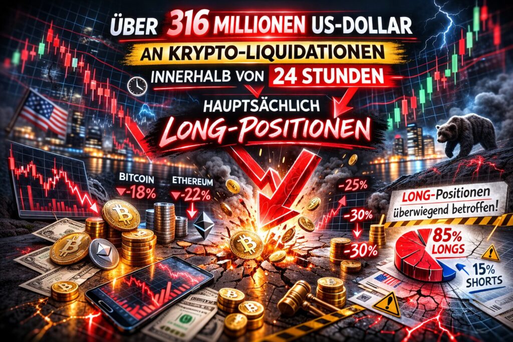 Über 316 Millionen US-Dollar an Krypto-Liquidationen innerhalb von 24 Stunden 5 Über 316 Millionen US-Dollar an Krypto-Liquidationen innerhalb von 24 Stunden