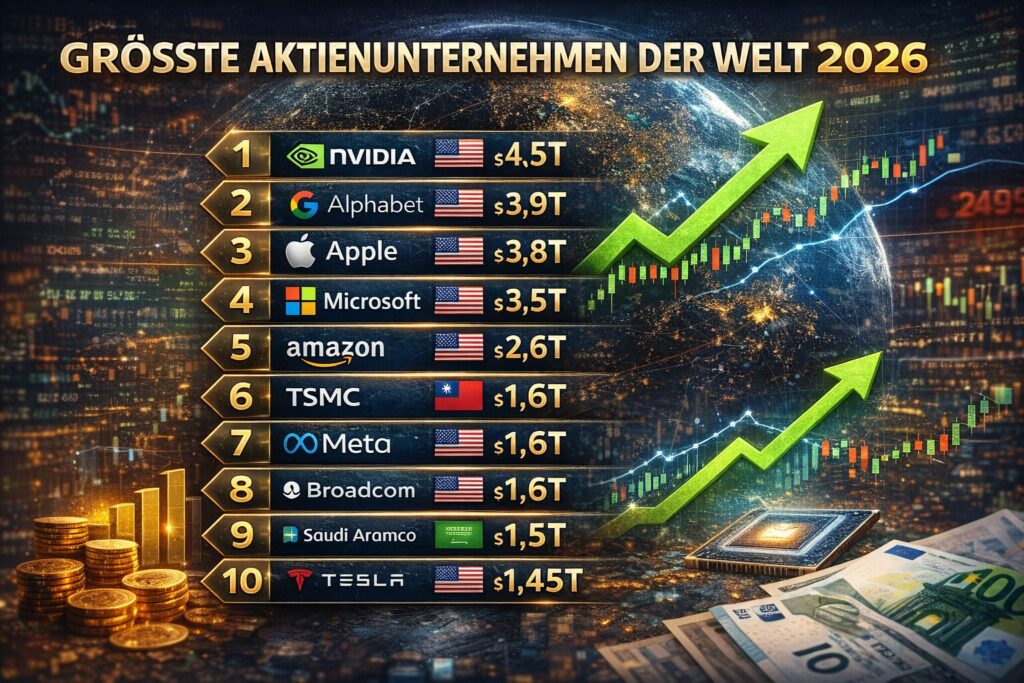 Größte Aktienunternehmen der Welt 2026: Zahlen, Fakten und Prognosen