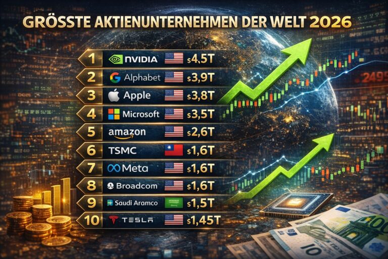 Größte Aktienunternehmen der Welt 2026: Zahlen, Fakten und Prognosen