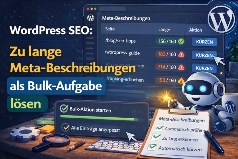 WordPress SEO: Zu lange Meta-Beschreibungen als Bulk-Aufgabe lösen – mit Code Snippets & Rank Math