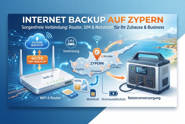 Internet Backup auf Zypern: Router, SIM und Notstrom