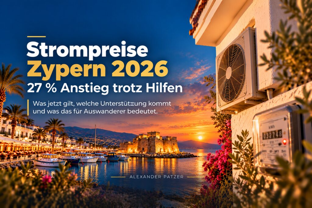 Strompreise Zypern 2026: 27 % Anstieg trotz Hilfen