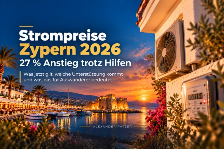 Strompreise Zypern 2026: 27 % Anstieg trotz Hilfen