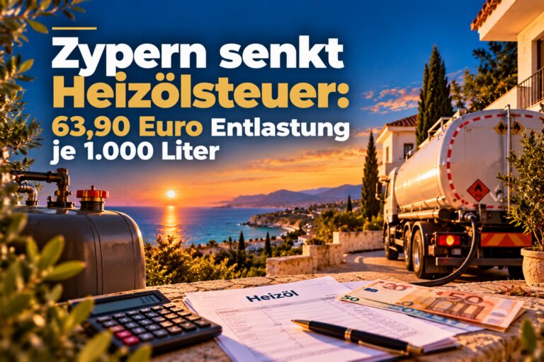 Zypern senkt Heiz&ouml;lsteuer: 63,90 Euro Entlastung je 1.000 Liter