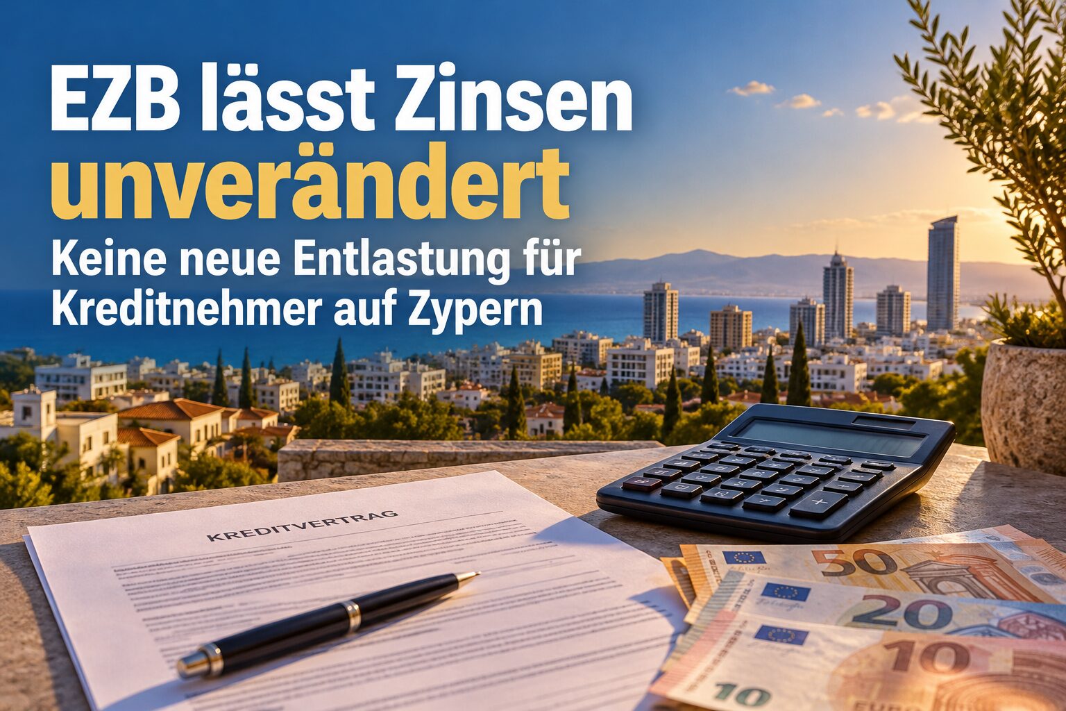 EZB l&auml;sst Zinsen unver&auml;ndert: Keine neue Entlastung f&uuml;r Kreditnehmer auf Zypern